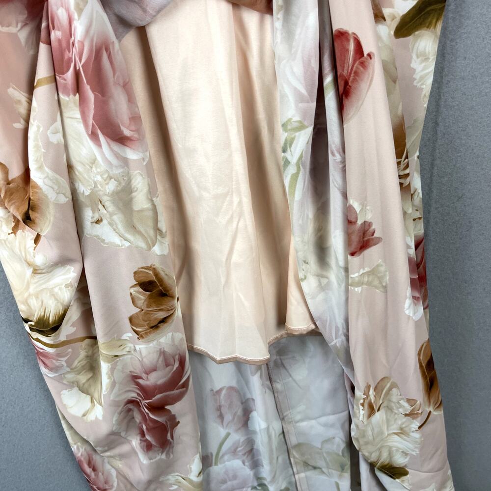 City Chic Maxi Dress Womens Medium 18 Pink Rose Faux Wrap Cocktail Drape NEW - Picture 11 of 16